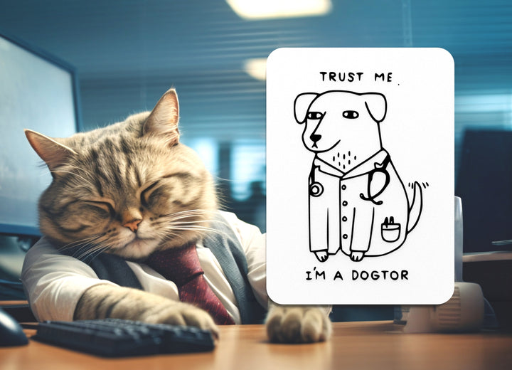 Trust Me I'm A Dogtor | Funny sign For Home or Office