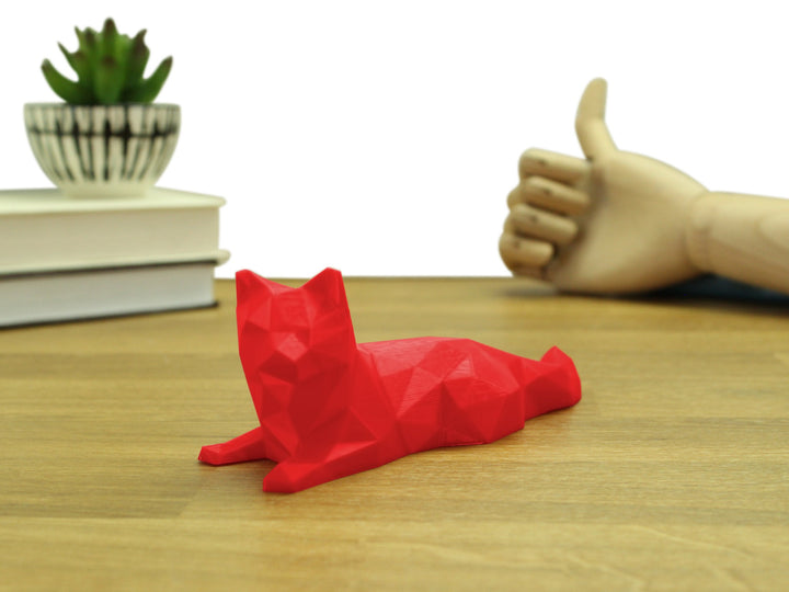 Chillaxing Low Poly Cat Figurine