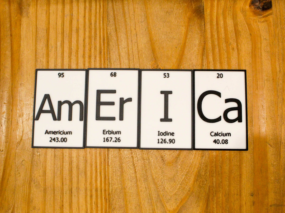 AmErIcaN | Periodic Table of Elements Wall, Desk or Shelf Sign