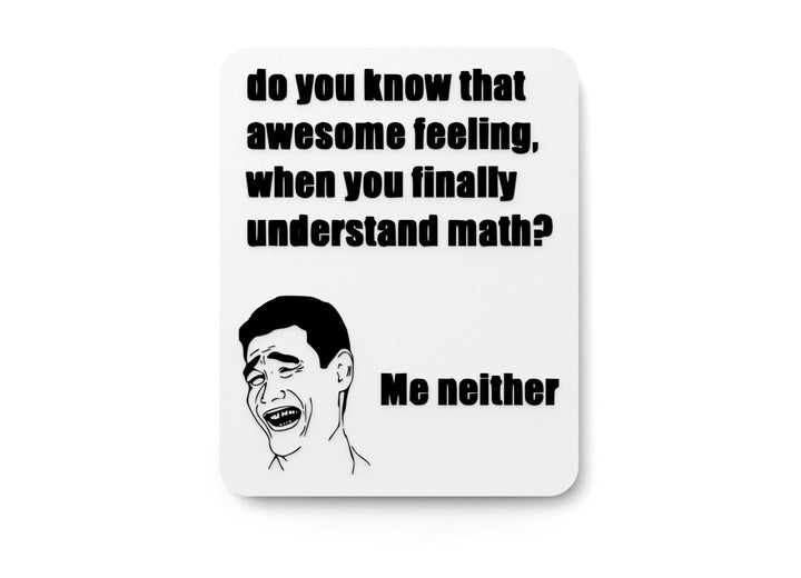 Do You Know That Awesome Feeling When You Finally Understand Math Me Neither | Funny Sign for Home or Office