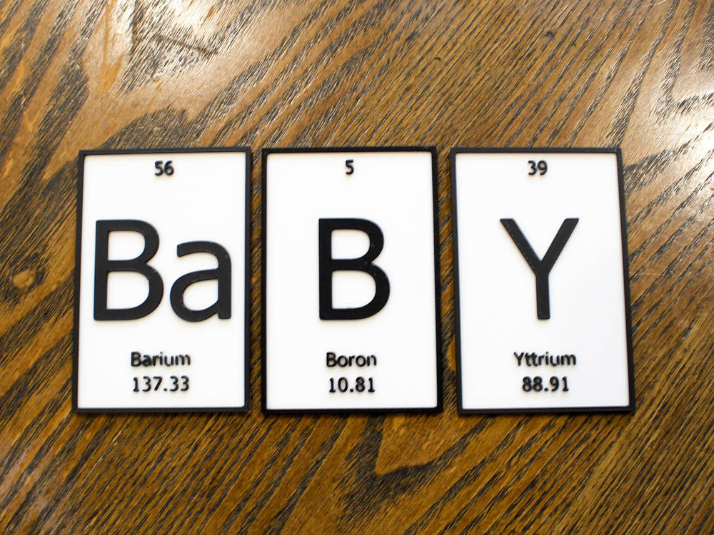 
  
  BaBY | Periodic Table of Elements Wall, Desk or Shelf Sign
  
