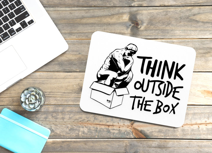 Rethink the Box | Funny Motivational Sign for Desk or Innovation Space
