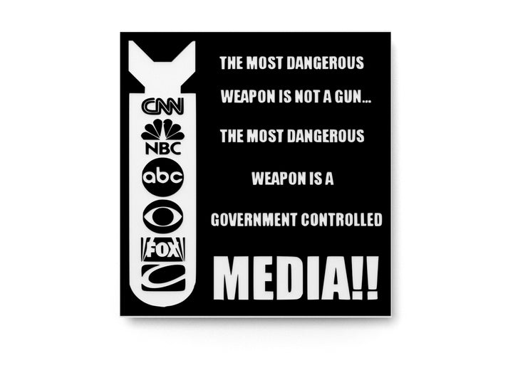 The Most Dangerous Weapon Is Not A Gun The Most Dangerous Weapon Is A Government Controlled Media | Funny Sign for Home or Office