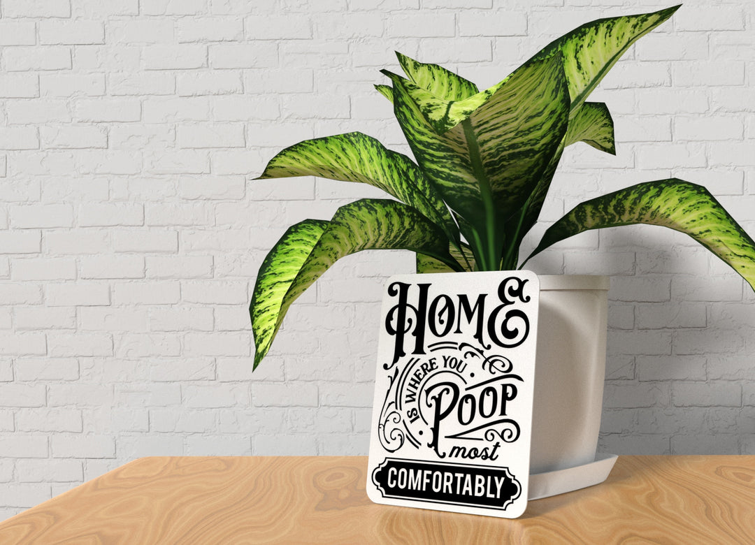 Home Poop Bathroom Sign – Funny Humor Wall Decor for Home and Office