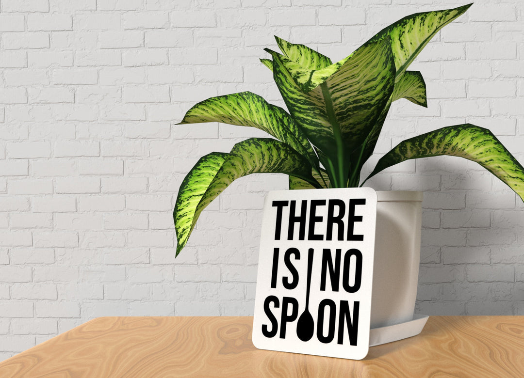 There Is No Spoon | Funny Sign for Home or Office