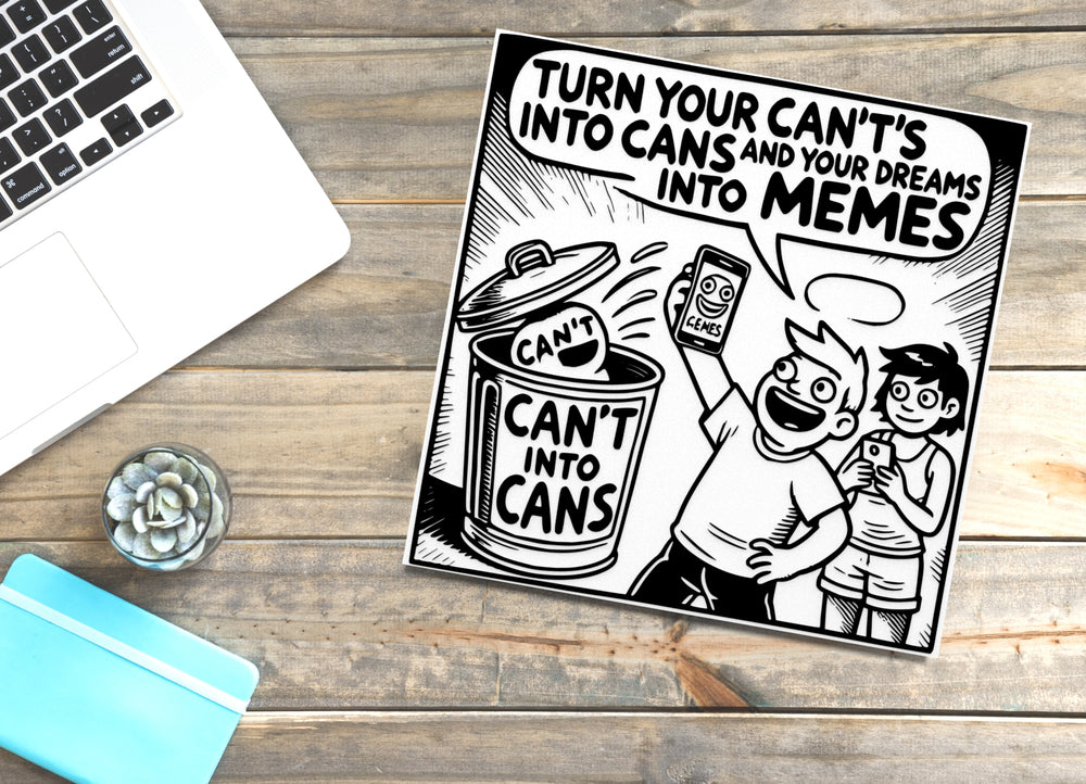 
  
  Turn Your Can't's Into Cans Into Memes And Your Dreams | Funny Sign for Home or Office
  
