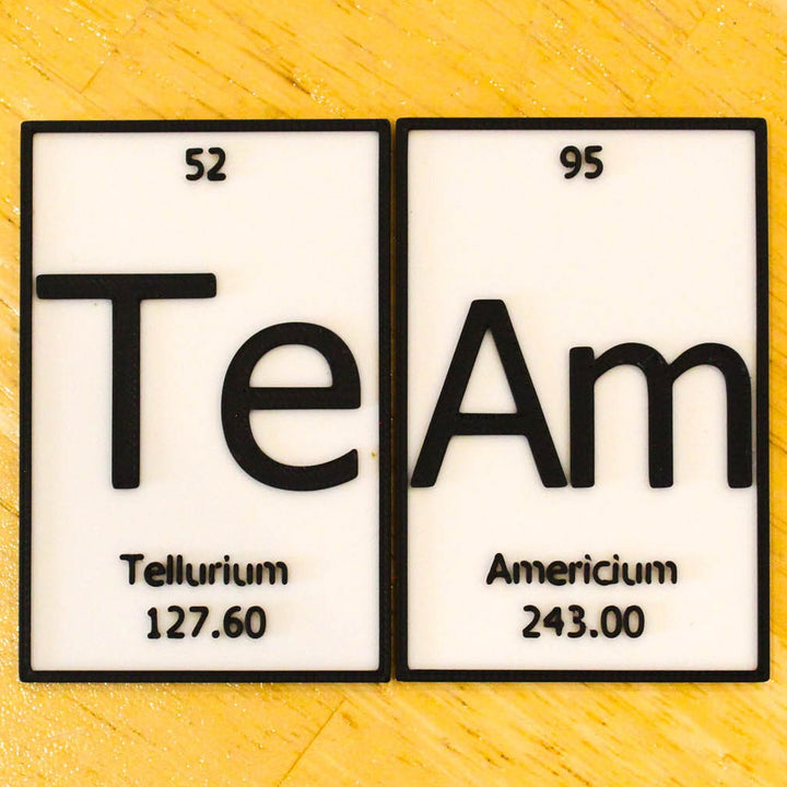 TeAm | Periodic Table of Elements Wall, Desk or Shelf Sign