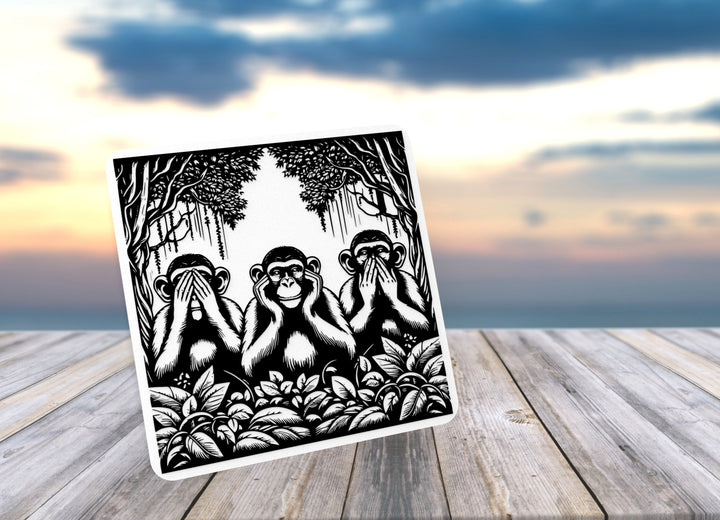Three Monkey | Funny sign For Home or Office