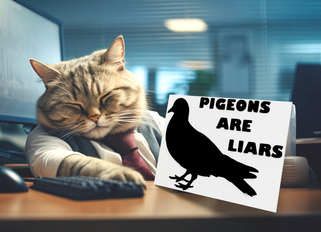 Pigeons Are Liars | Funny sign For Home or Office