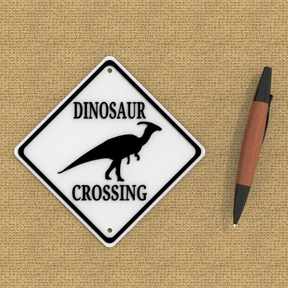 
  
  Funny Sign | Dinosaur Crossing
  
