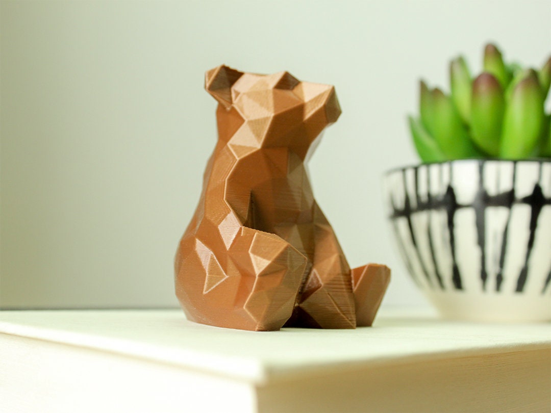 Low Poly Bear Figurine