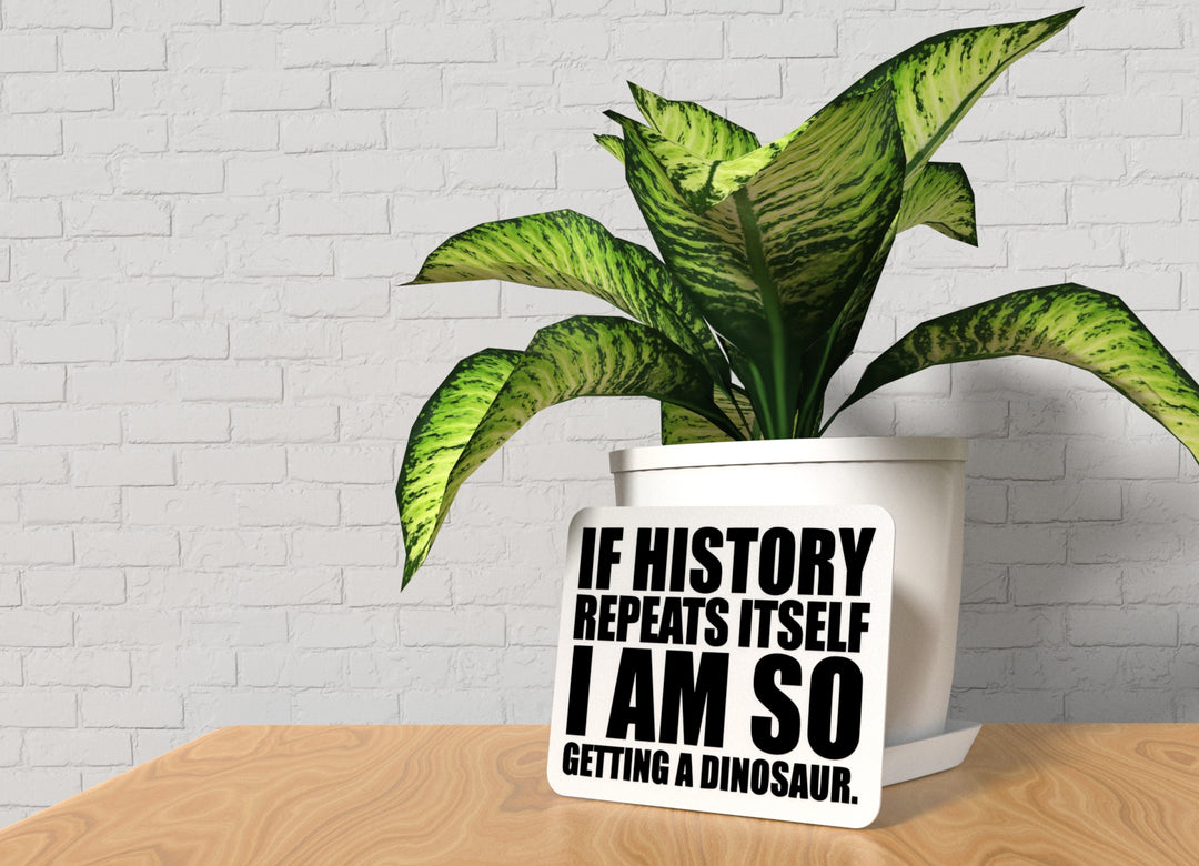 If History Repeats Itself I Am So Getting A Dinosaur | Funny sign For Home or Office