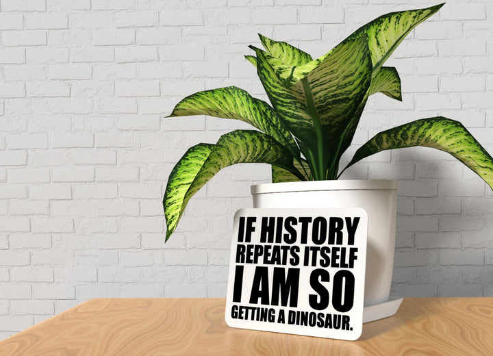 If History Repeats Itself I Am So Getting A Dinosaur | Funny sign For Home or Office
