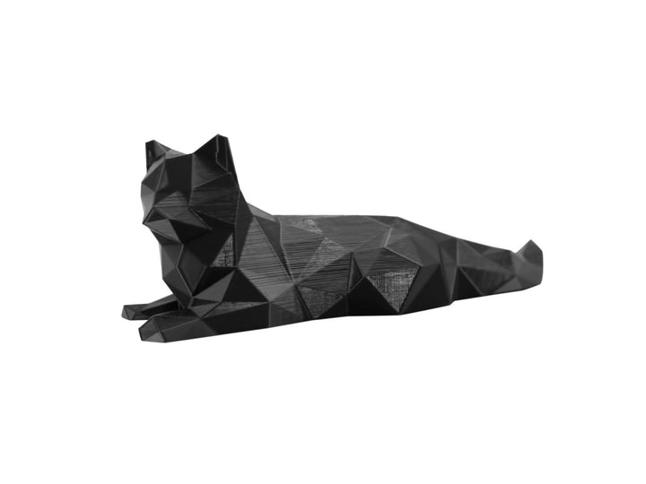Chillaxing Low Poly Cat Figurine