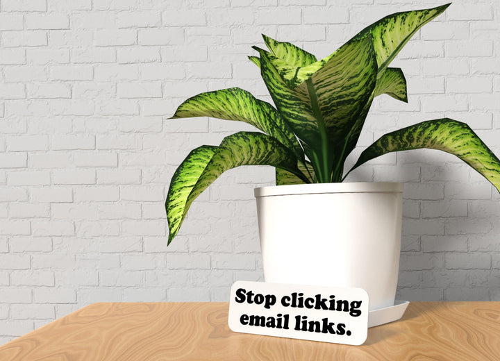 Stop Clicking Email Links | Funny sign For Home or Office