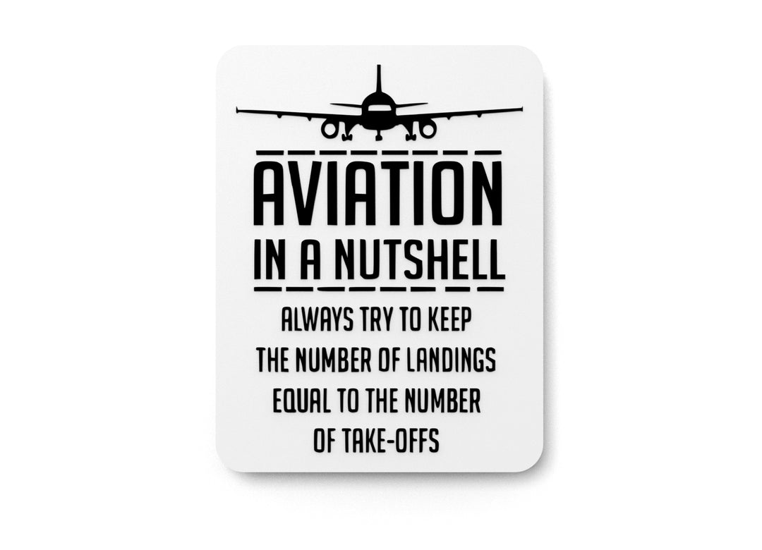 
  
  Aviation In A Nutshell Always Try To Keep | Funny Sign for Home or Office
  
