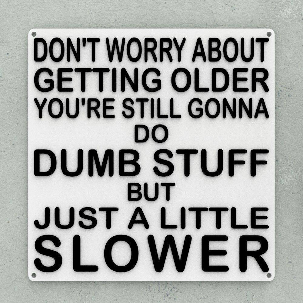 Funny Sign | Don't Worry About Getting Older You're Still Gonna Do Dumb Stuff
