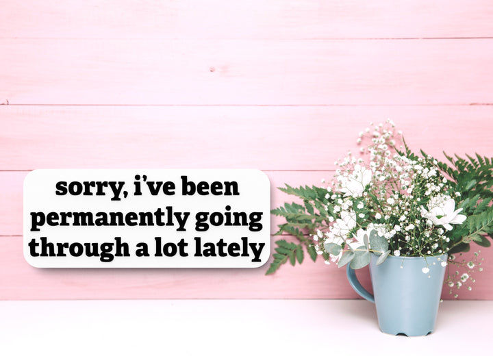 Sorry I've Been Permanently Going Through A Lot Lately |Funny sign Home & Office