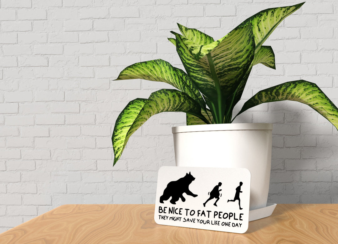 Be Nice To Fat People They Might Save Your Life One Day | Funny Sign for Home