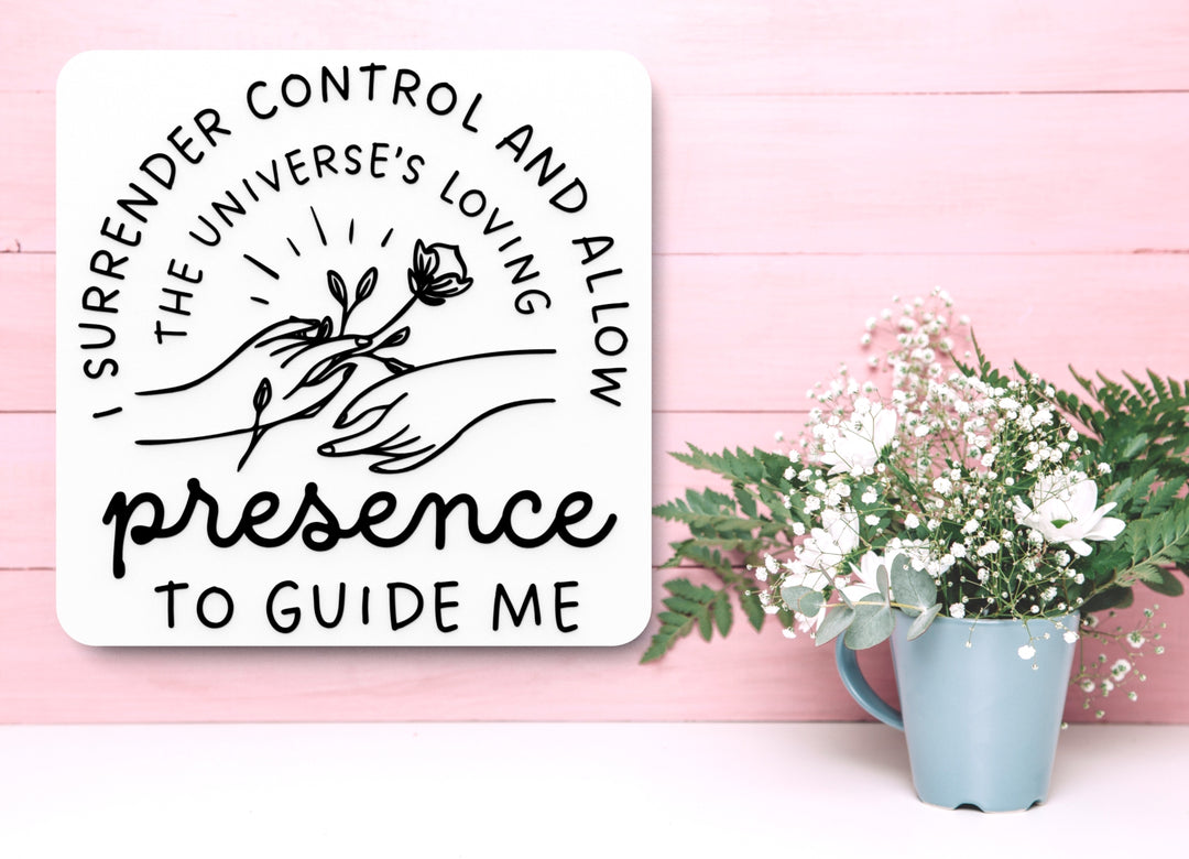 I Surrender Control And Allow | Funny Sign for Home or Office