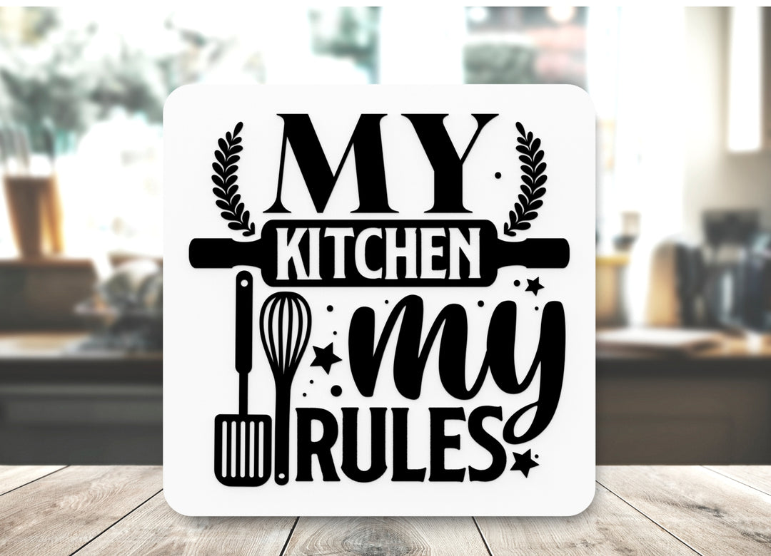 
  
  Bold 3D Printed My Kitchen Sign Wall Art – Durable PLA Sign for Restaurants
  
