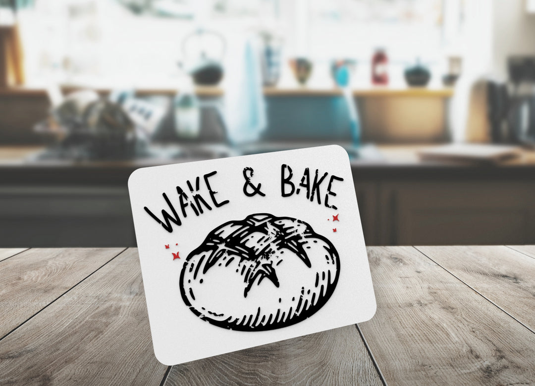 Wake & Bake | Funny sign For Home or Office