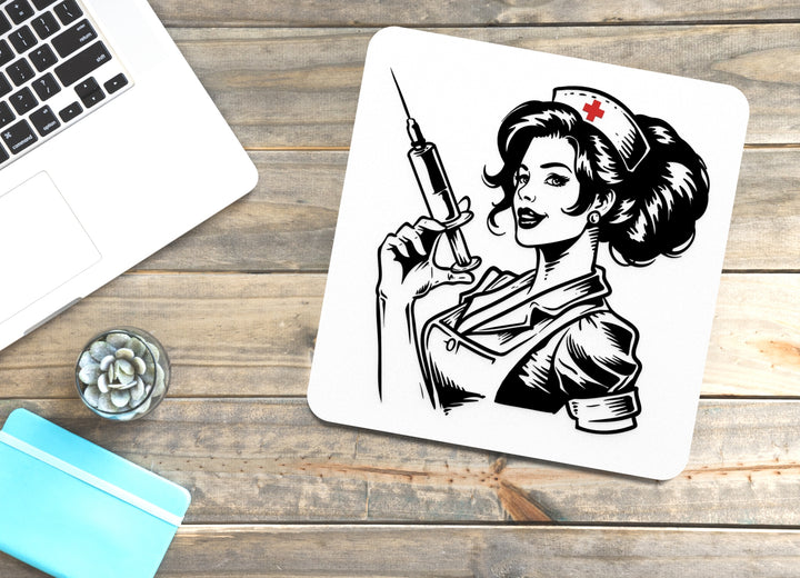 Cute Nurse Clipart Style | Funny Sign for Home or Office