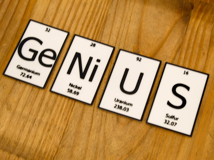 GeNiUS | Periodic Table of Elements Wall, Desk or Shelf Sign