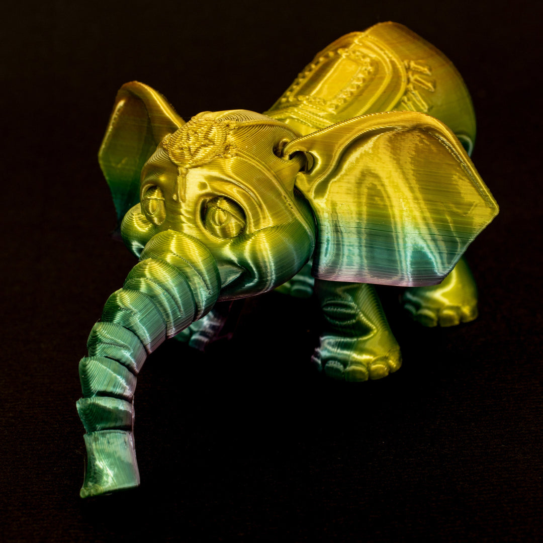 Jumbo Friendly Fidget Elephant | Flexible Articulating 3d Printed Companion