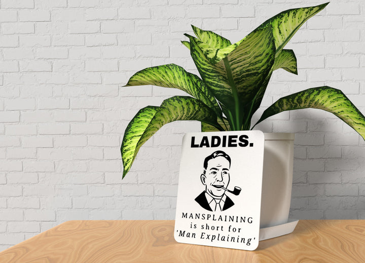Ladies Mansplaining Is Short For Man Explaining | Funny Sign for Home or Office