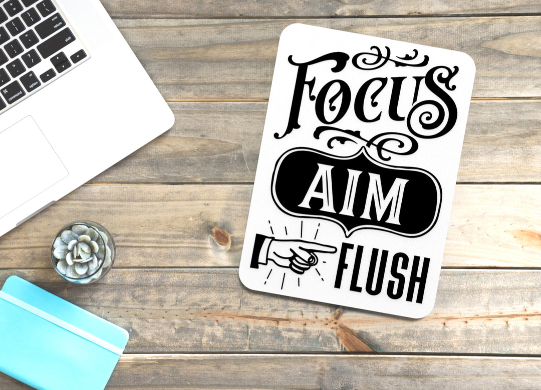 Focus and Flush Bathroom Sign – Funny Humor Wall Decor for Home and Office