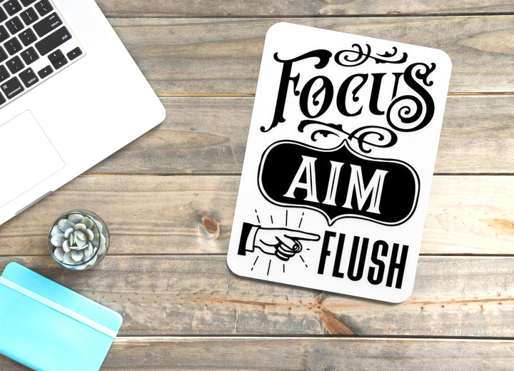 Focus and Flush Bathroom Sign – Funny Humor Wall Decor for Home and Office