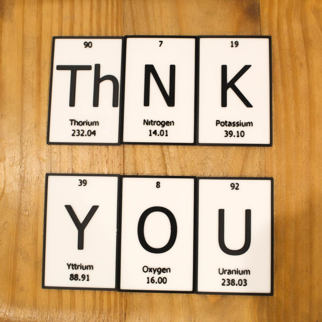 ThNKYOU | Periodic Table of Elements Wall, Desk or Shelf Sign
