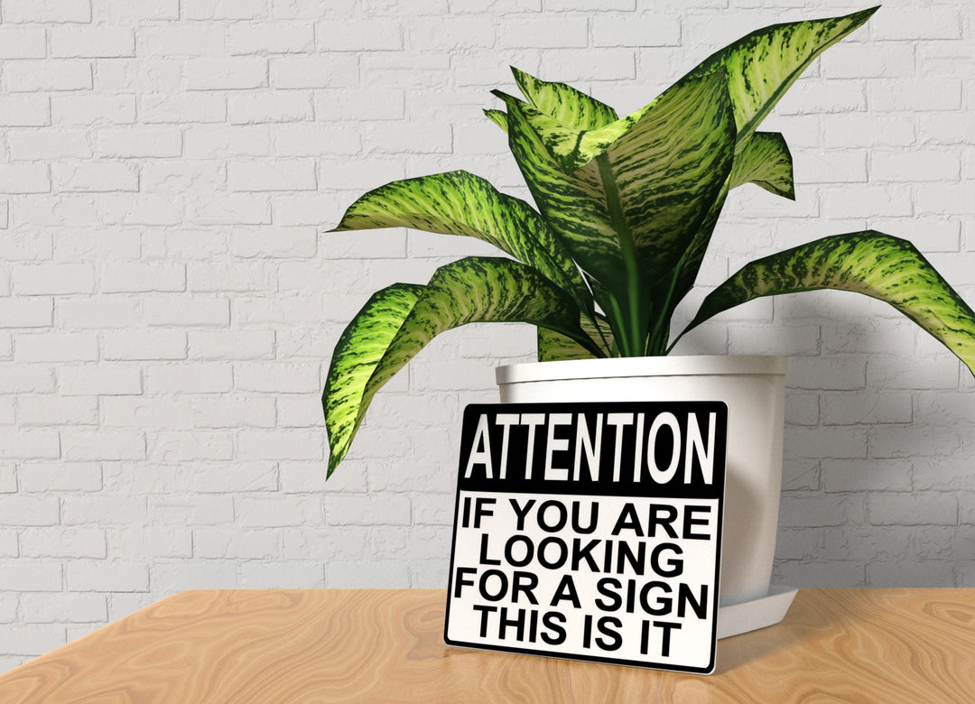 Attention | Funny 3D Sign for Home, Office, or Classroom Decor