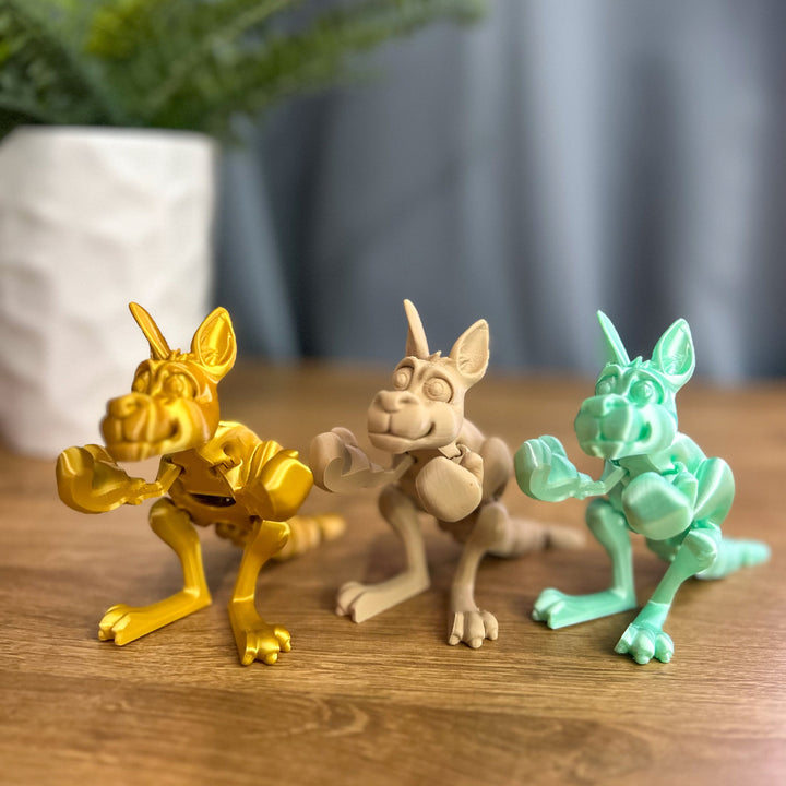 Jumbo Fidget Boxing Kangaroos | Flexible Articulating Friendly Companion