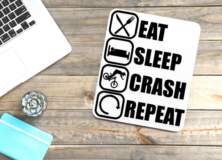 Eat Sleep Crash Repeat | Funny sign For Home or Office