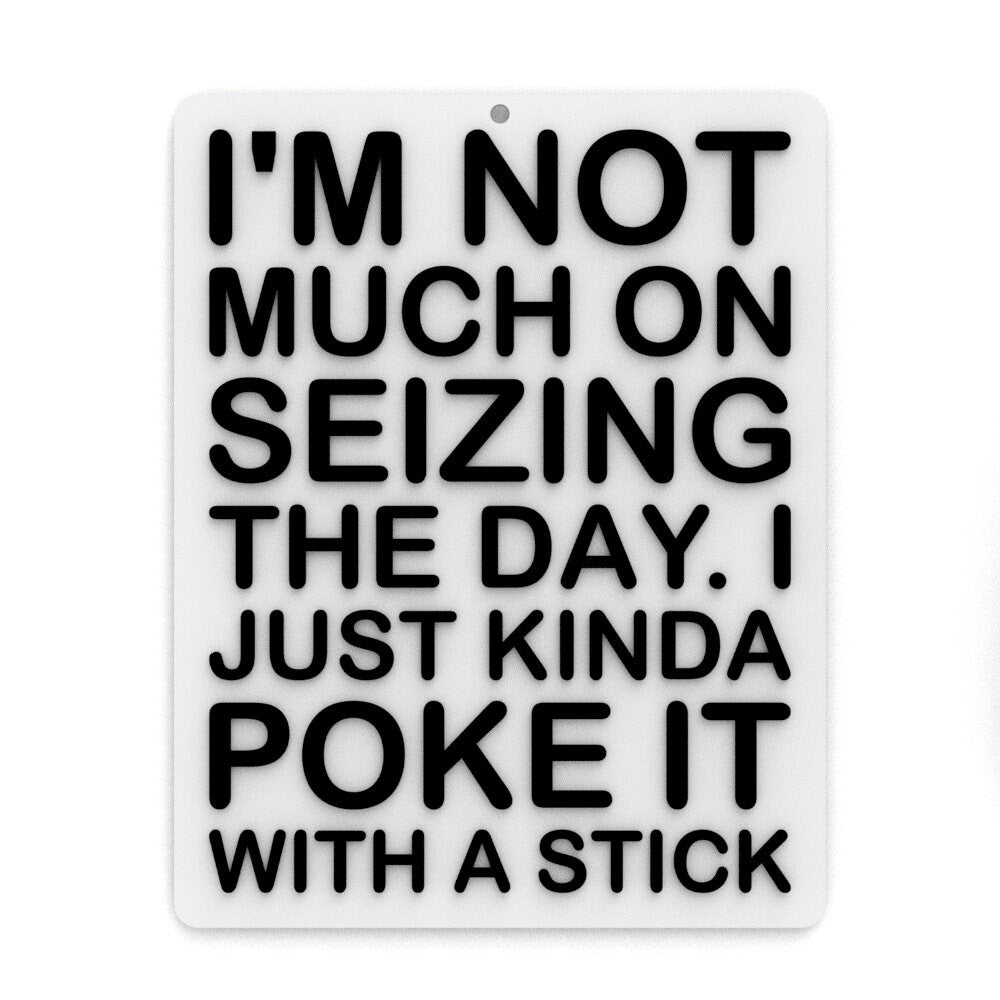 Funny Sign | I'm Not Much On Seizing The Day I Just Kinda Poke It With A Stick