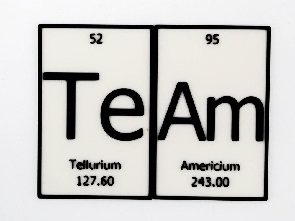 
  
  TeAm | Periodic Table of Elements Wall, Desk or Shelf Sign
  
