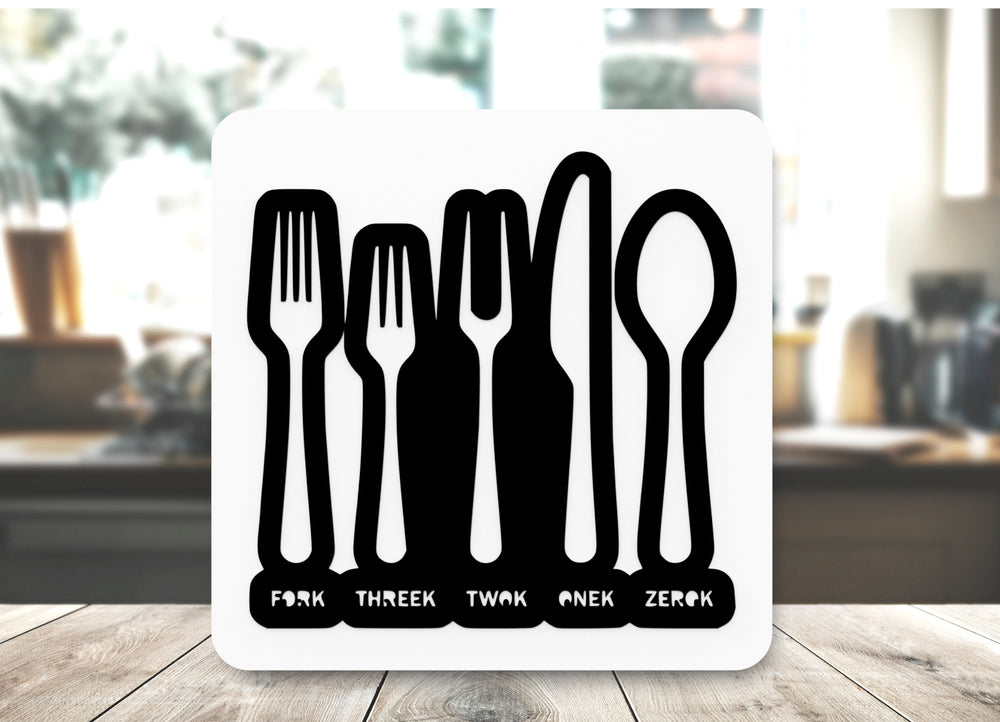 
  
  Bold 3D Printed Fork Sign Wall Art – Durable PLA Sign For Restaurants, or Home
  
