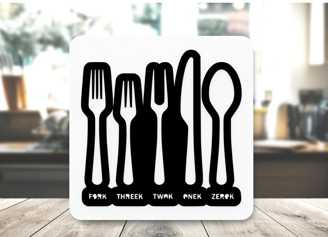 Bold 3D Printed Fork Sign Wall Art – Durable PLA Sign For Restaurants, or Home