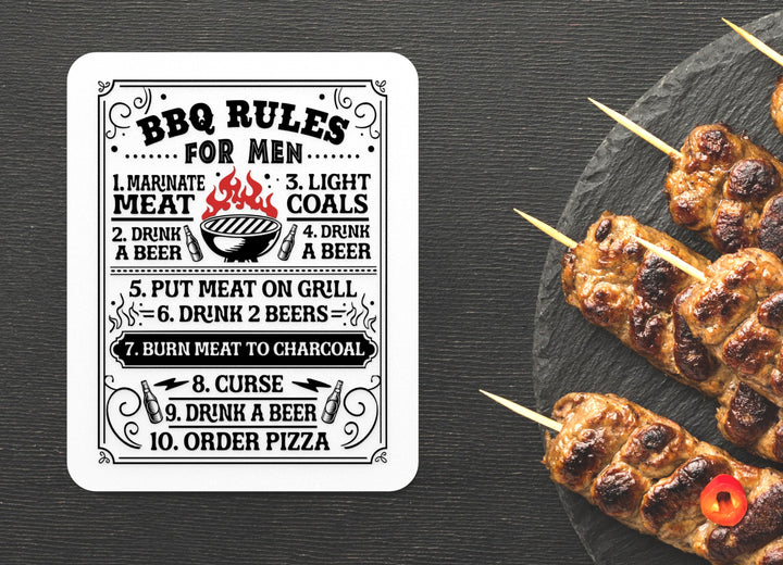 BBQ Rules Sign – Funny Humor Wall Decor for Home and Office