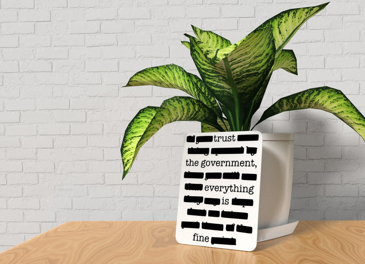Trust The Government Everything Is Fine | Funny Sign for Home or Office