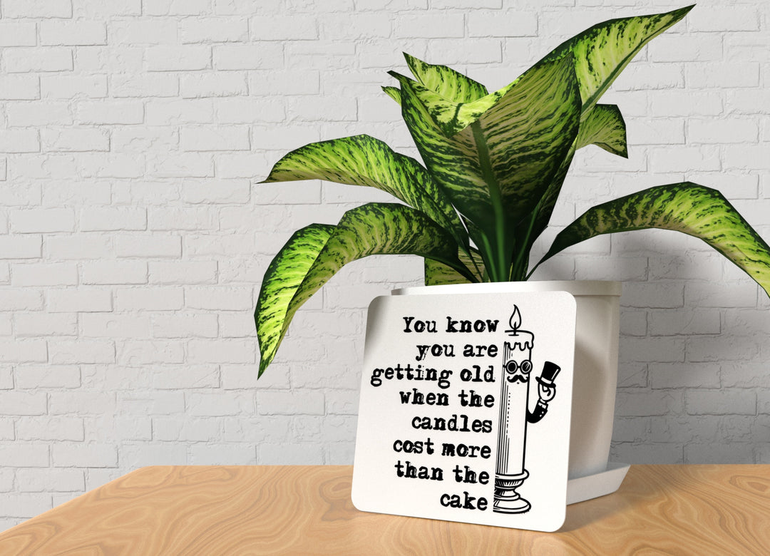 You Know You Are Getting Old When The Candles Cost More Than The Cake | Funny Sign for Home or Office