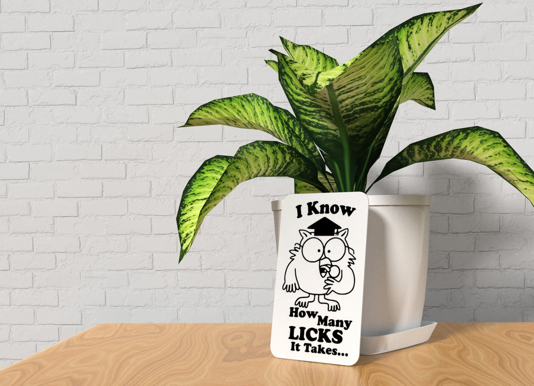I Know How Many Licks It Takes | Funny sign For Home or Office