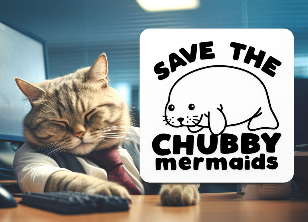 Save The Chubby Mermaids | Funny sign For Home or Office