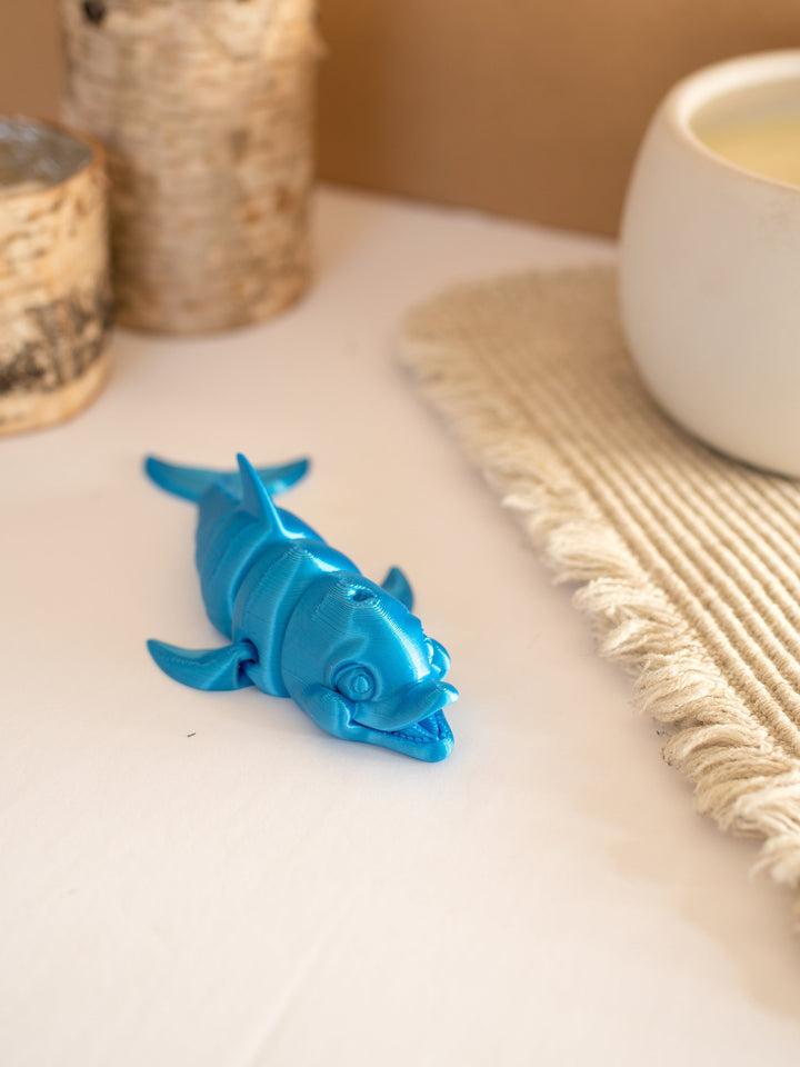 Jumbo Friendly Fidget Dolphin | Flexible Articulating 3d Printed Companion