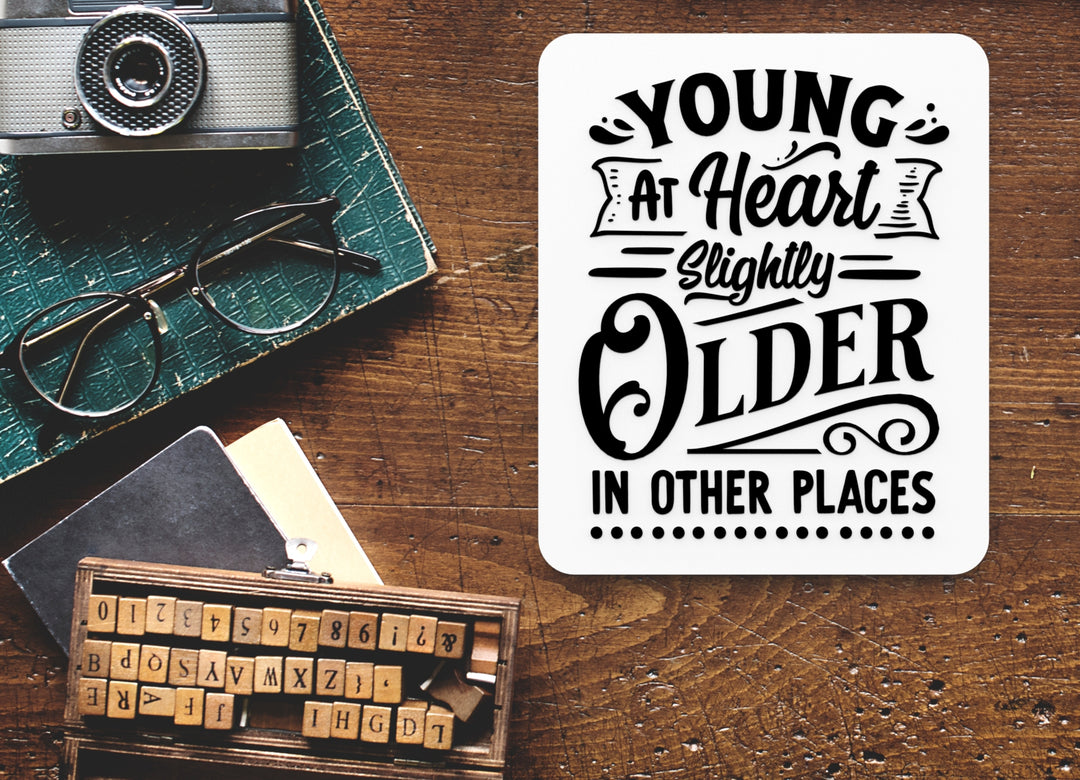Bold 3D Printed Young At Heart Man People Wall Art – Durable PLA Sign For Office