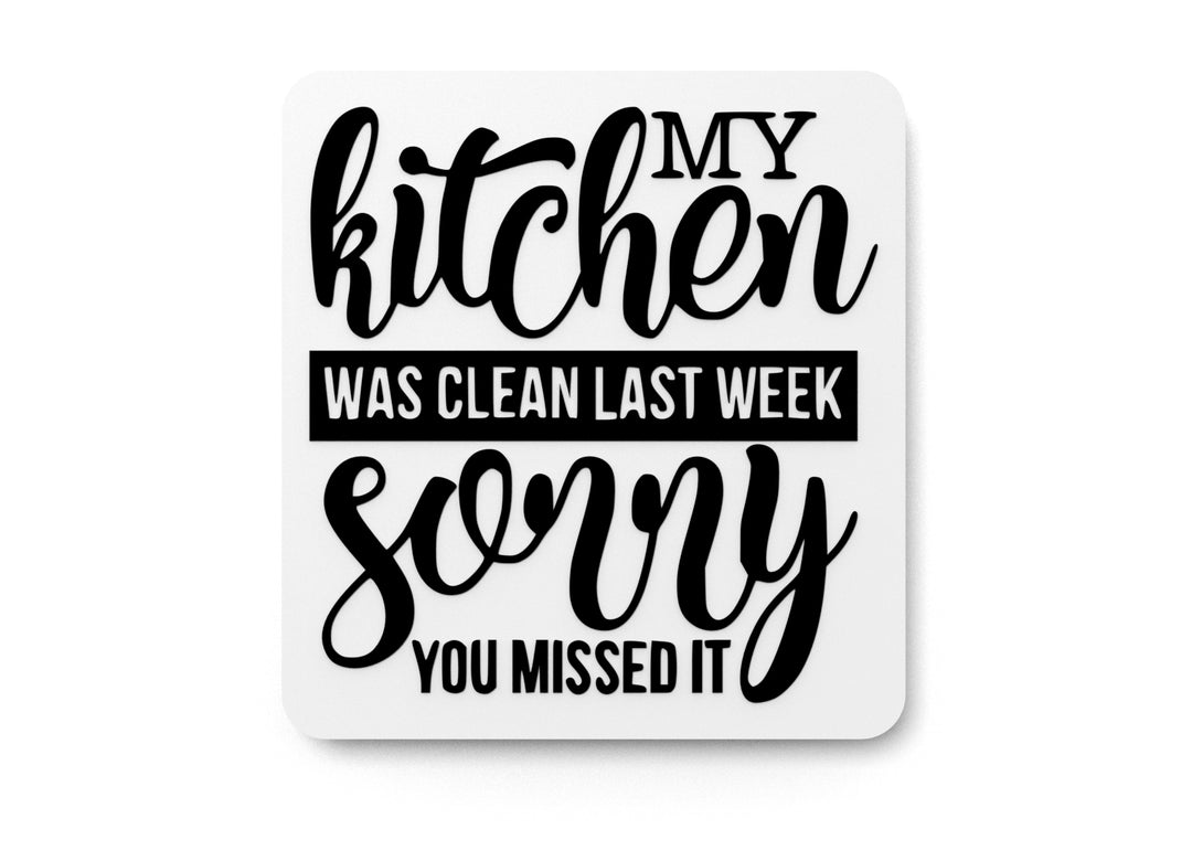 
  
  Bold 3D Printed My Kitchen Clean Wall Art – Durable PLA Sign for Restaurants
  
