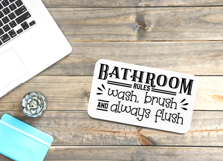 Bathroom Rules Sign – Funny Humor Wall Decor for Home and Office