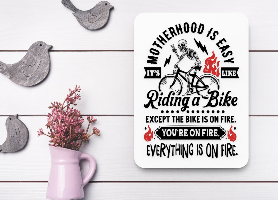 3D Printed Motherhood IS Easy Sign Wall Art – Durable PLA Sign for Gym, Office